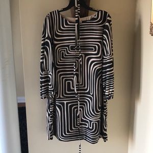 Patterned Black and Tan dress